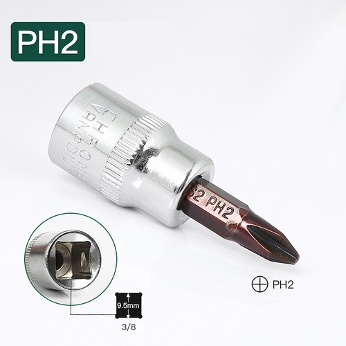 Torx/Hex/Kreuzschlitz/Schlitz Bit-Einsatz 3/8" (9,5mm) Stecknuss Steckschlüssel - Bild 20 von 42