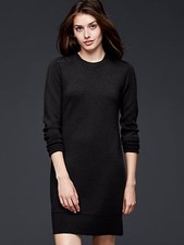 NWT GAP Merino shoulder-patch dress, TRUE BLACK SIZE S    #113167