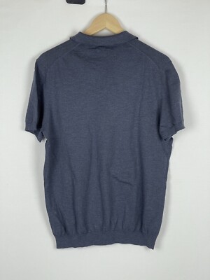 MASSIMO DUTTI Men “Washed Blue” Cotton Mix T-Shirt, Size L