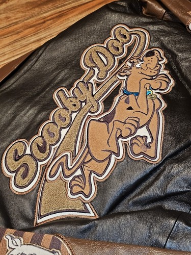 NEW Vintage Rare Scooby Doo Cartoon Network Brown Leather 1998 Promo Jacket Sz S - Picture 8 of 14