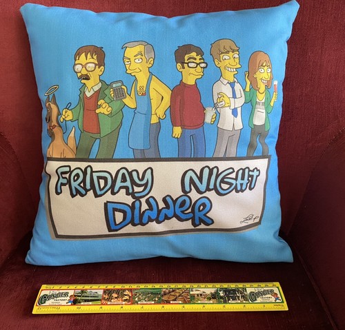 THE SIMPSONS x FRIDAY NIGHT DINNER! FUN ANIMATION STYLE TV CUSHION LIKE NEW!!! - Picture 7 of 7