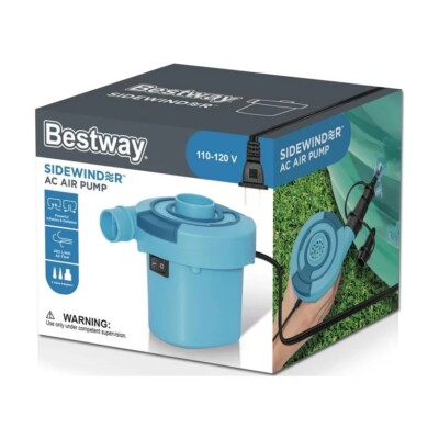 Bestway Sidewinder AC Electric Air Pump - 3 Adapters for Inflating & Deflating