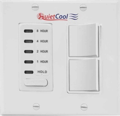 NEW QuietCool 3 Speed Control Switch + 8 Hour Timer with 2-Gang Wall Plate