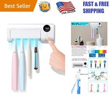 Wall-Mounted UV Toothbrush Cleaner with 4 Slots - Timed Function  No Drilling