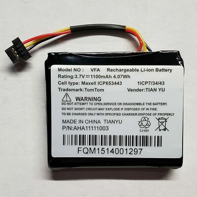 3.7V Battery for TomTom 4CP9.002.00 8CP9.011.10 Go 950 AHL03711008 1100mAh NEW e