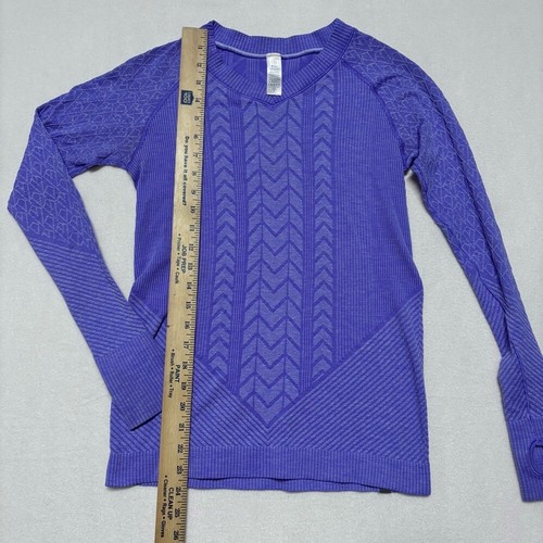 Ivivva by Lululemon Girls 12 Long Sleeve Shirt Glacier Air Top Thumbholes Purple - Picture 8 of 12