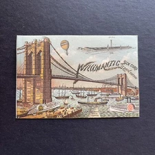 Willimantic Bridge Six Cord spool Cotton Hartford Connecticut VTG Trade Card