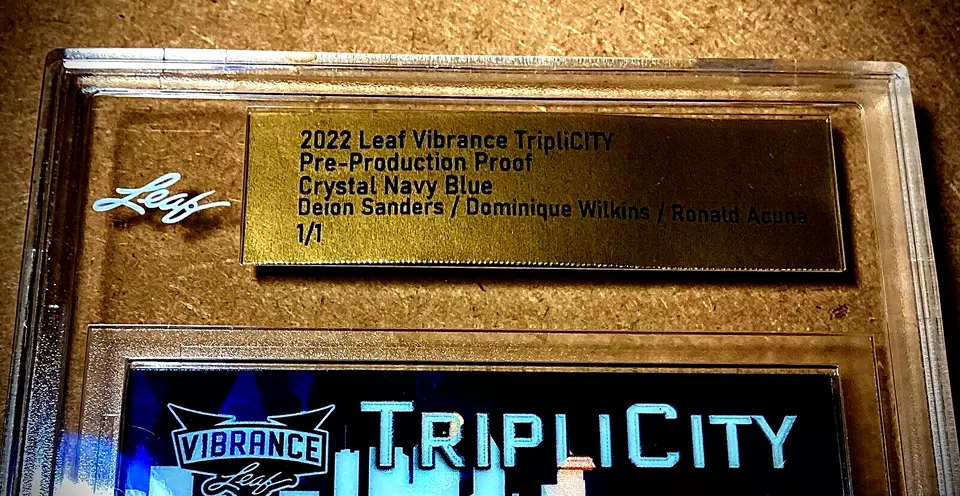 Ronald Acuna Jr 1/1 Hoja Vibrance Braves Deion Sanders Wilkins 1 de 1 Cristal SP Foto 2 de 4