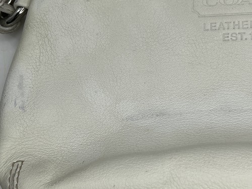 Coach Wristlet Leather Off White Fringe Small Pouch Bag with Strap - Wear Marks - Picture 11 of 12