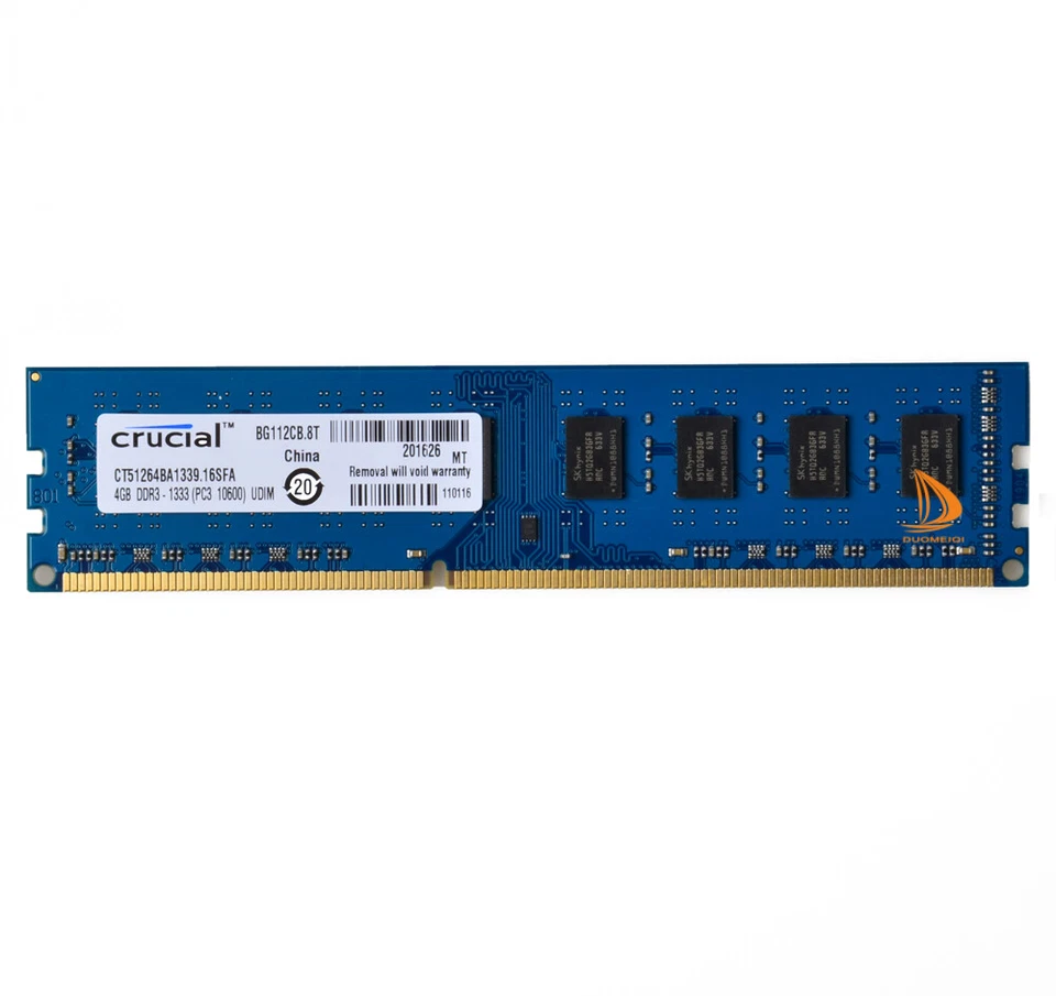 Desktop RAM Crucial 16GB 4X 4GB 2Rx8 PC3-10600U DDR3 1333Mhz DIMM 240Pin Memory - Image 2 of 4