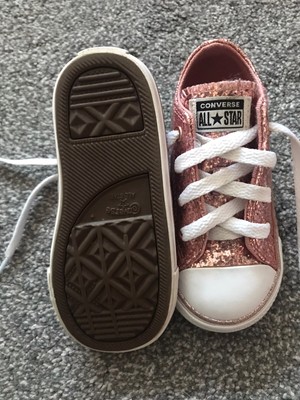 rose gold infant converse