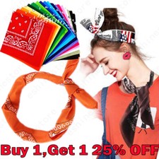 Paisley Print Bandana Cotton Blend Head Warp neck Scarf Hand Towel US Women Girl
