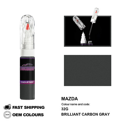 FÜR MAZDA BRILLIANT CARBON GRAY 32G Touch Up Lackstift Pinsel Fix Kit Kratzer