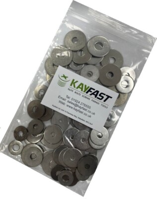 75 STÜCK ''GEMISCHT IN DER PACKUNG'' PFENNIG REPARATURSCHEIBEN A2 EDELSTAHL M4 M5 M6 M8 M10