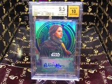 2022 STAR WARS SIGNATURE SERIES Jyn Erso GREEN #/25 BGS 9.5 FELICITY JONES POP 1