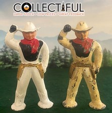 BARCLAY VINTAGE LEAD FIGURE - B249 952 COWBOY WITH LASSO X 2    1881