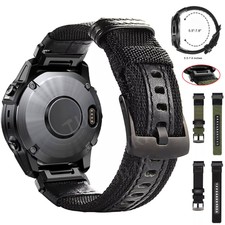 For Garmin Fenix 8 7 7X 6 6X Pro 5 5X Plus 3HR 935 945 Strap Nylon Leather Band