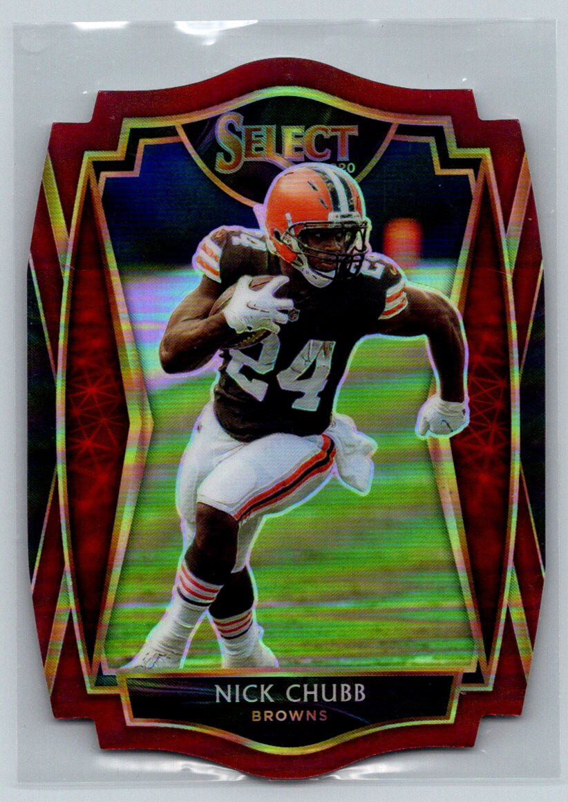 Nick Chubb 2020 Select #125 Premier Level Red Die Cut Prizm Browns TC1602