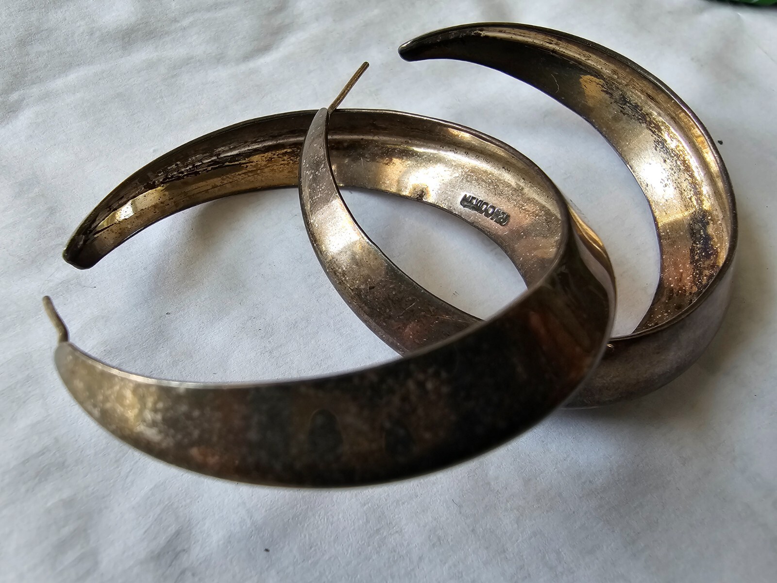 Heavy Solid Sterling Silver (.925) Bold Chunky 2”… - image 4