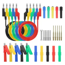 30pcs Multimeter Test Lead Kit 4mm Banana Plugs Probes Alligator Clips Wire Tool