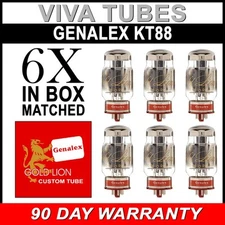 Brand New Matched Sextet (6) Genalex Gold Lion Reissue KT88 / 6550 Vacuum Tubes