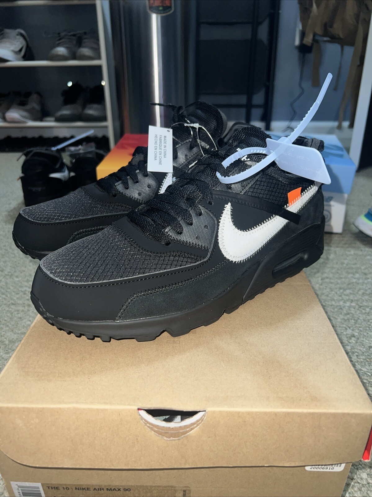 OFF WHITE X NIKE Taglia 10.5 Nike Air Max 90 x OFF WHITE nere 2019 nuove DS OG tutte rare