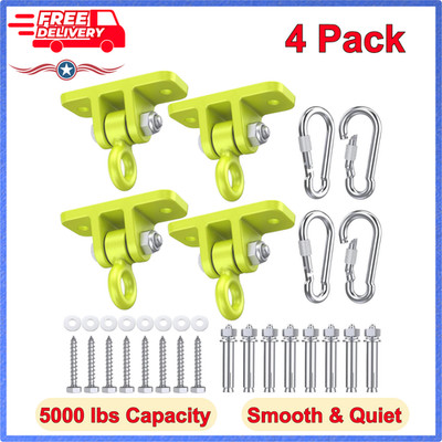4 Pack Heavy Duty Swing Hangers 5000 lbs For Swings, Yoga Straps, Punching Bags