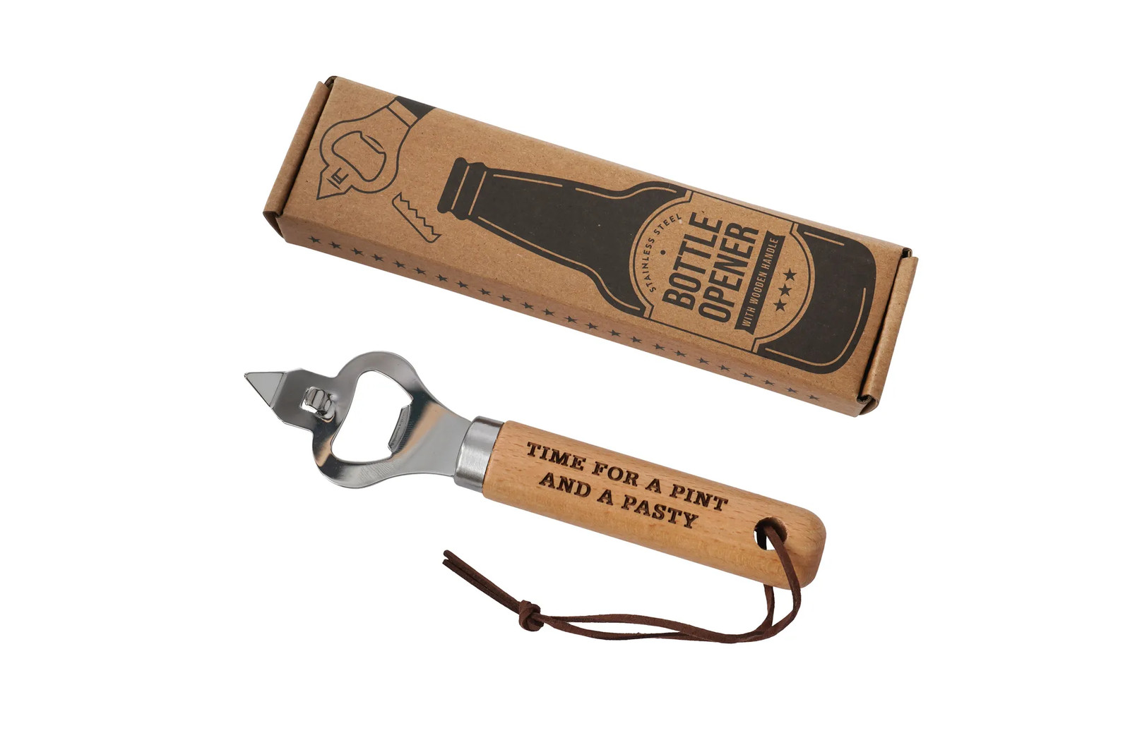 Cornish Gifts Wooden Bottle Opener 'Time For A Pasty And A Pint' Novelty Gift