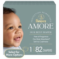 Pampers Amore Baby Diapers Size 1, 82 Count