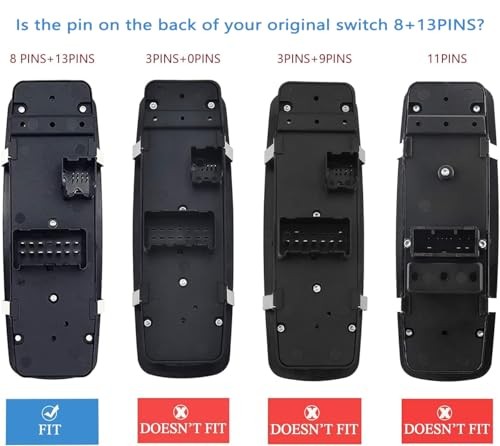 8 + 13 Metal Pins.Master Power Window Switch fits for 2008-2012 Jeep Liberty & - Picture 2 of 7