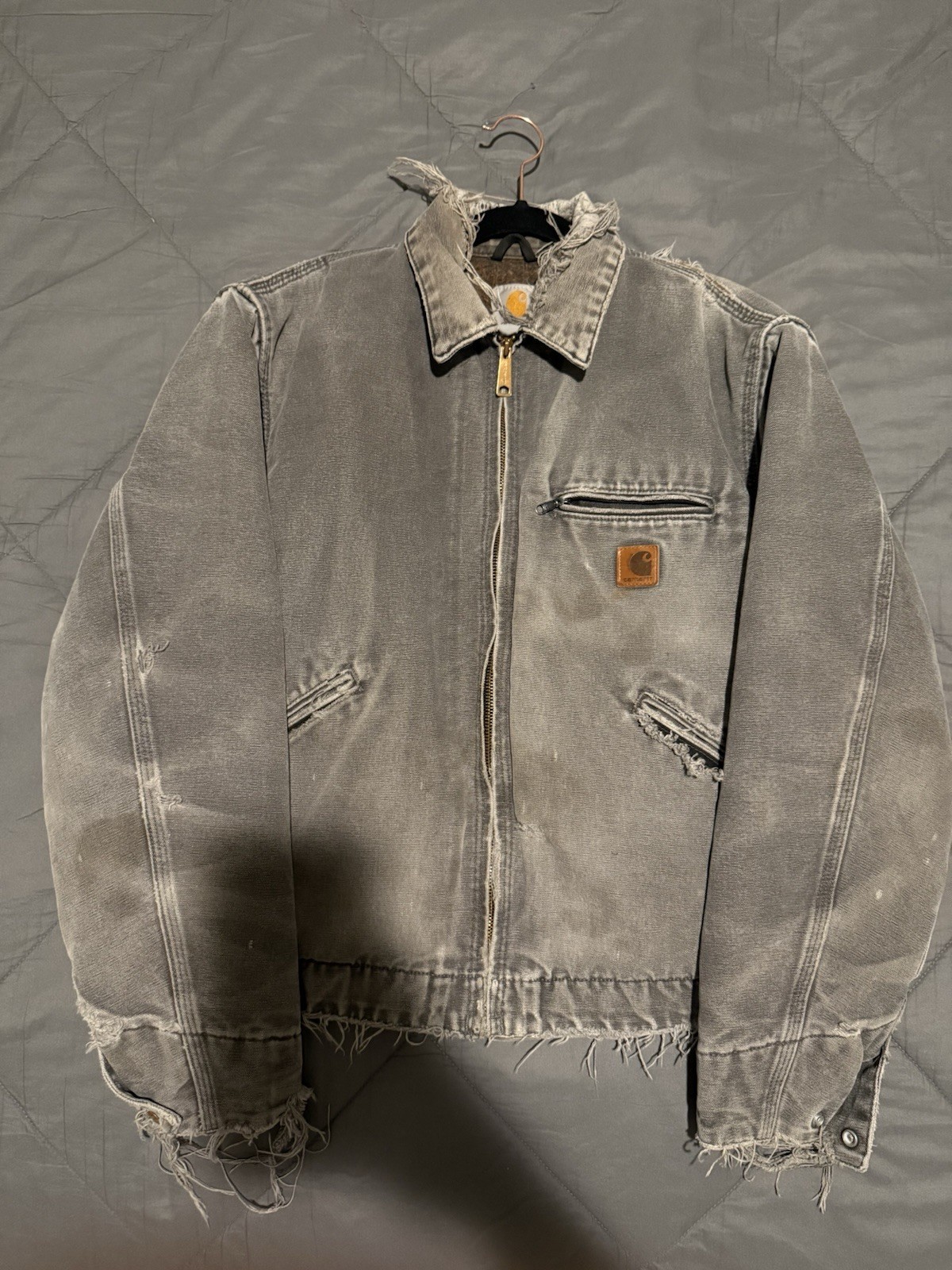 Vintage Carhartt Faded Distressed Detroit Jacket Size Medium J97 MOS Made in USA