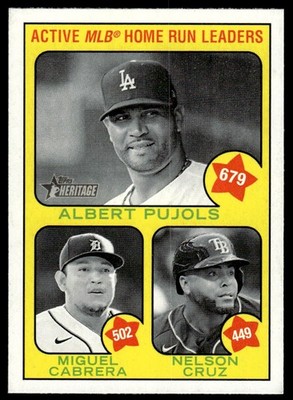 2022 Topps Heritage Baseball Card #1 Nelson Cruz Miguel Cabrera Albert Pujols