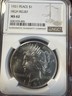 1921 peace Silver dollar $1 high relief, NGC MS62 Stunning Coin Peace