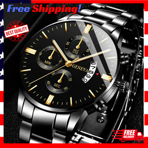 Reloj de Hombre Impermeable de Acero Inoxidable, Cuarzo, Luminoso, Clásico de Negocios
