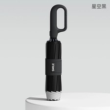 Rain or Shine Automatic Folding Umbrella, Vinyl Sun Protection Reverse