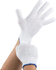 24 Pack Cotton String Knit Cotton Polyester Gloves Seamless Workwear Gloves Prot