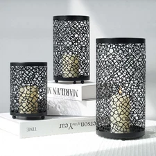 Metal Candle Holders Set of 3, Decorative Tealight Candle Holder Sets, Candle...