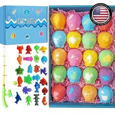 Colorful Kids Bath Bombs with Fishing Surprises - 20 Natural and Fun Fizzers