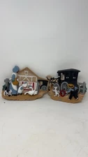 Vintage Burwood Products Amish Country Scene Wall Hangings #3340 1 & 2 Set Of 2