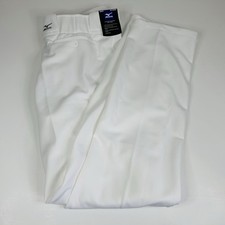 NWT Mizuno Adult XL Baseball Uniform Pants White Polyester Opened Hemmed Bottom