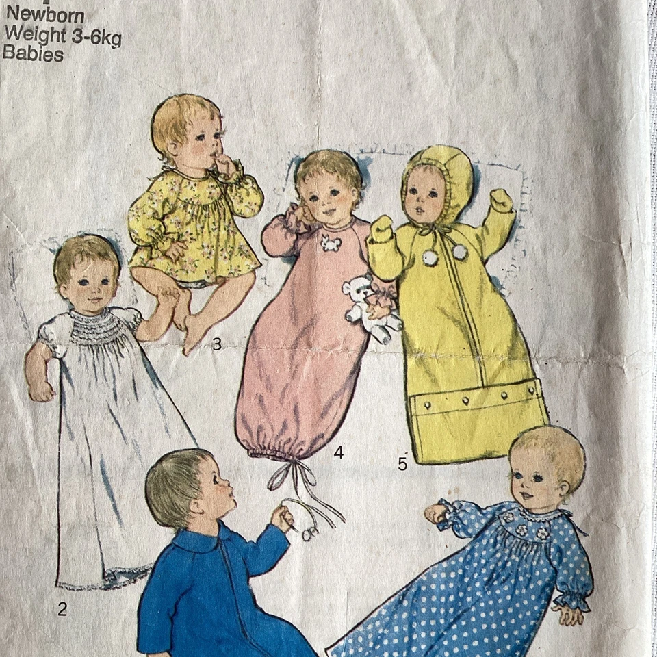 1970s Vintage Sewing Pattern Childrens Baby Grow Sleeping Bag Christening Gown - Image 2 of 4