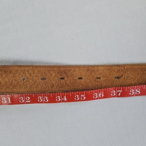 VTG Justin Western Brown Leather Belt Basket Weave Navajo Inlay Men's 35 121TN - Picture 17 of 18