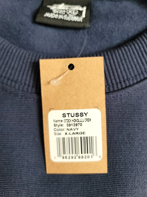 NWT Stussy Honolulu Chapter Limited NAVY BLUE Fleece Crewneck