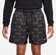 Nike Vintage Rare Sportswear Club Woven Track Shorts Nylon All Over Print Blk M