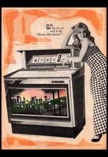 POSTER JUKE BOX ROWE AMI RIPRODUZIONE RIELABORATA PUBBLICITA' ANNI '60 CM 48X33