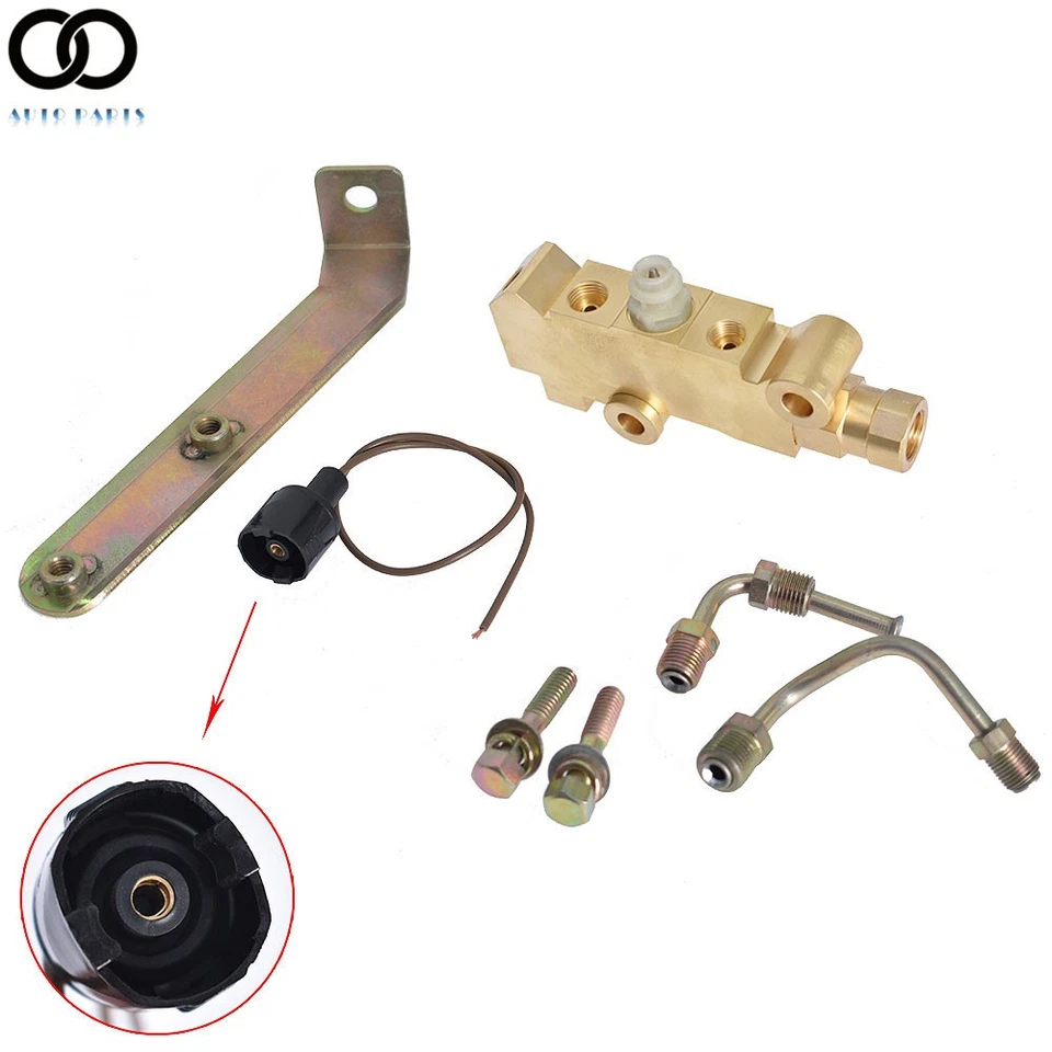 Válvula dosificadora de freno de tambor de disco con líneas y soporte para Chevrolet 1964-1974 Foto 3 de 4