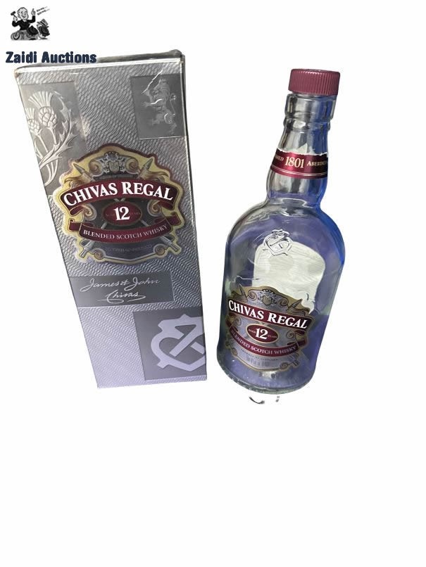 Empty Chivas Regal 12 Bottle with Box 12 year old Whiskey, 750ML