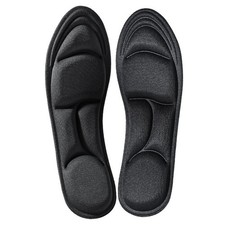 5D Massage Foam Insoles For Shoes Sole Breathable Cushion, Black 1 Pair EU43-44