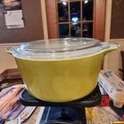Vintage Pyrex Verde 1.5 Qt Cinderella Casserole Dish #474-B with Clear 474-C Lid