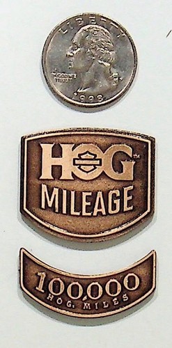TWO Harley Davidson HOG Owners Group Brass Pins -KK-60